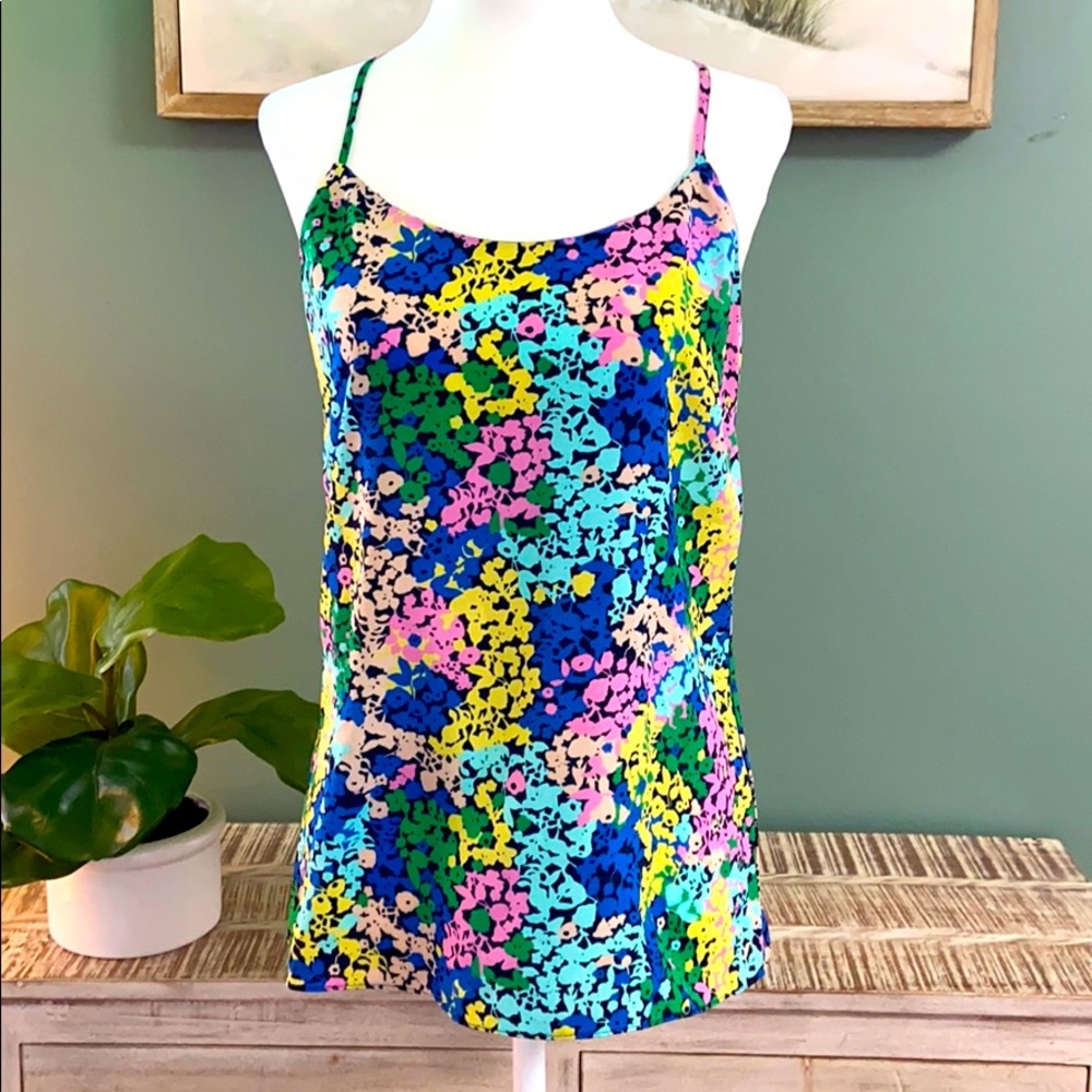 J Crew Floral Racerback Top 2 NWOT
